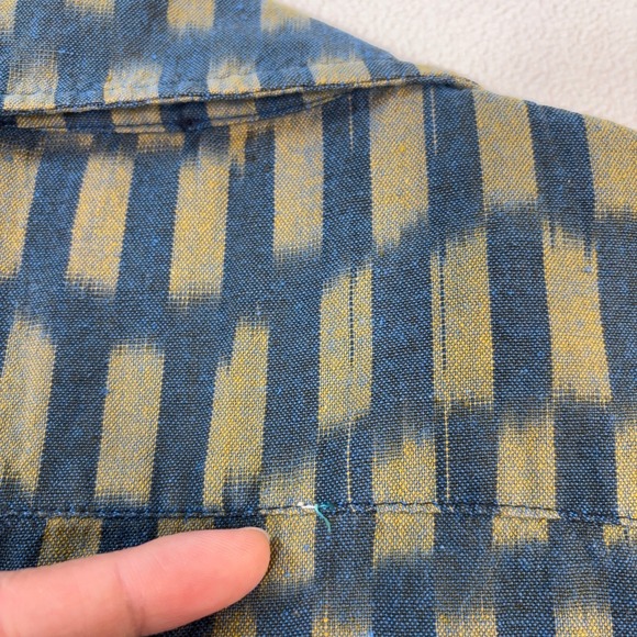 erEvan Shirt Men's L Green Japanese Fabric Geometric Pocket Made In France - Picture 13 of 16